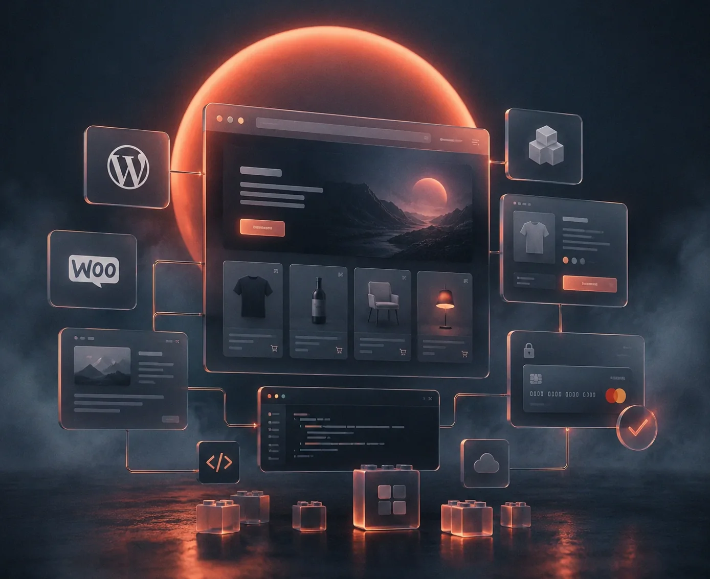 WordPress and WooCommerce building blocks around a storefront